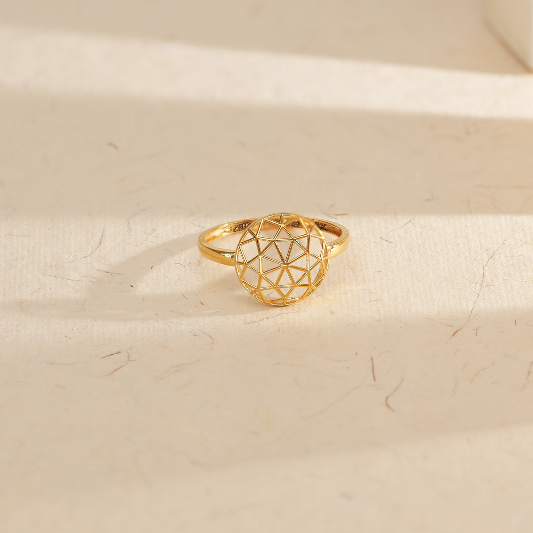 Solar Mesh Gold Fashion Ring for Women