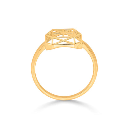 Crystal Frame Gold Fashion Ring for Women