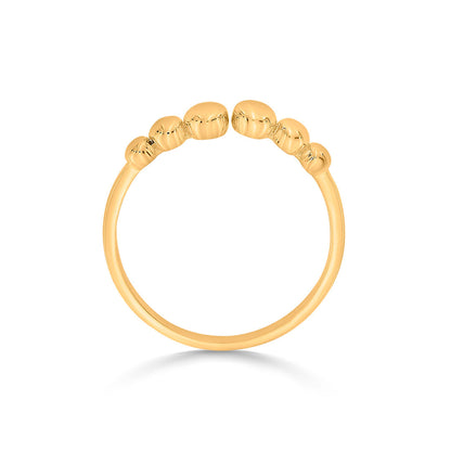 Smooth Pebble Gold Fashion Ring for Women