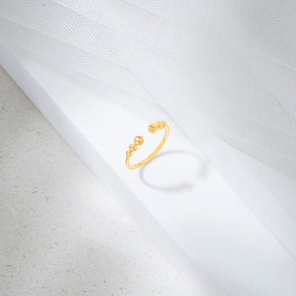 Smooth Pebble Gold Fashion Ring for Women