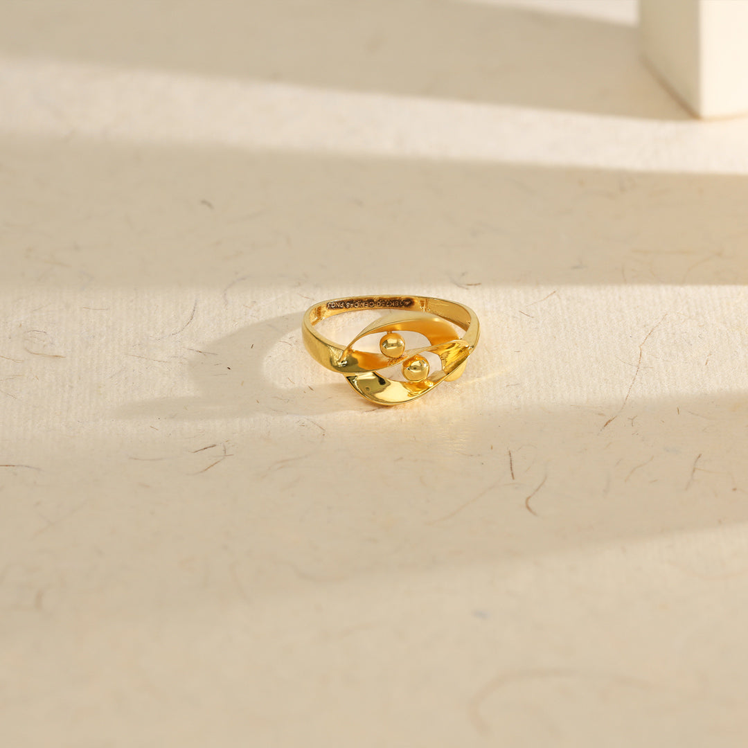 Orchid Twist Gold Casual Ring for Women