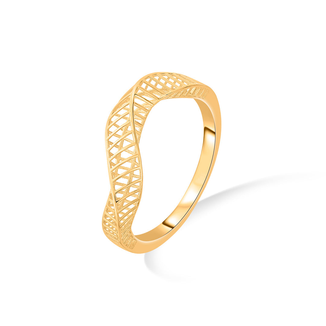 Wave Grace Gold Fashion Ring for Women