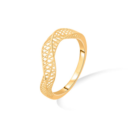 Wave Grace Gold Fashion Ring for Women
