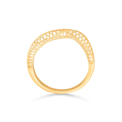 Wave Grace Gold Fashion Ring for Women