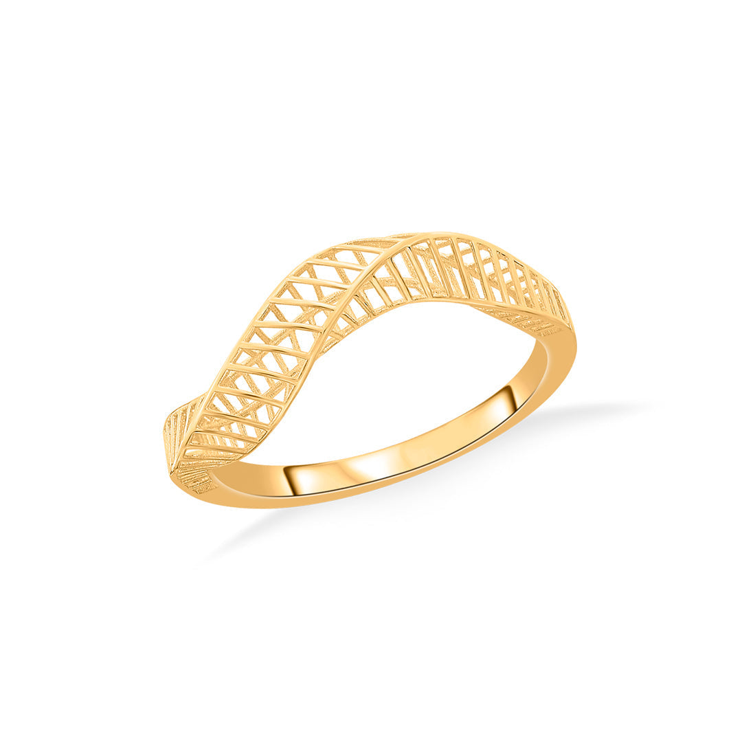 Wave Grace Gold Fashion Ring for Women