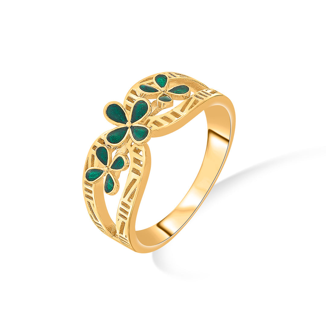 Botanical Glow Gold Fashion Ring for Women