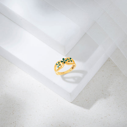 Botanical Glow Gold Fashion Ring for Women