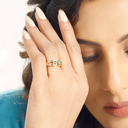Botanical Glow Gold Fashion Ring for Women