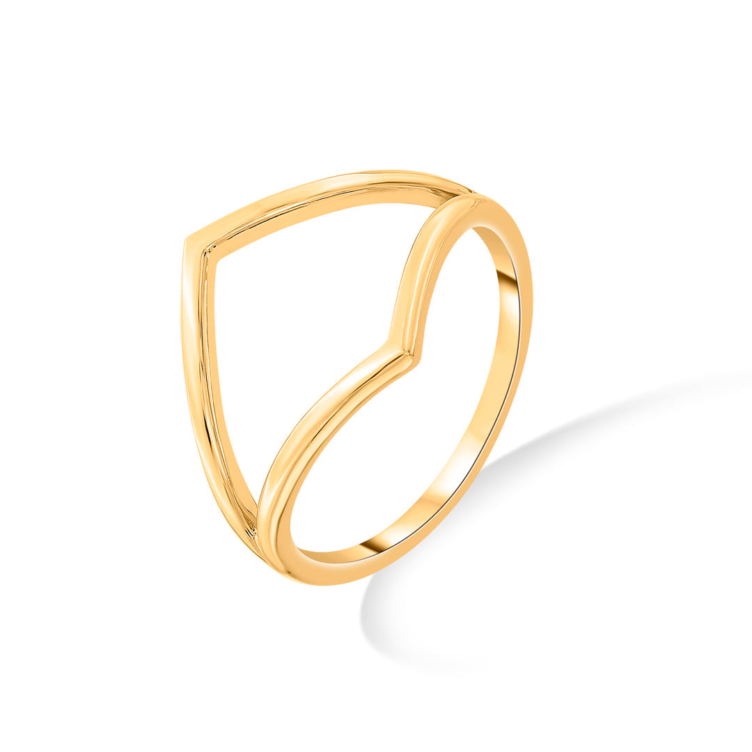 Sculpt Curve Gold Fashion Ring for Women