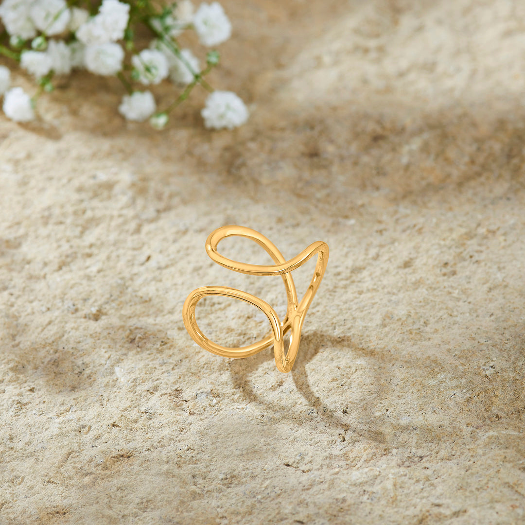Freeform Shine Gold Fashion Ring for Women