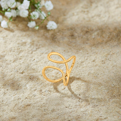 Freeform Shine Gold Fashion Ring for Women
