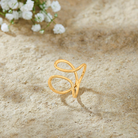 Freeform Shine Gold Fashion Ring for Women