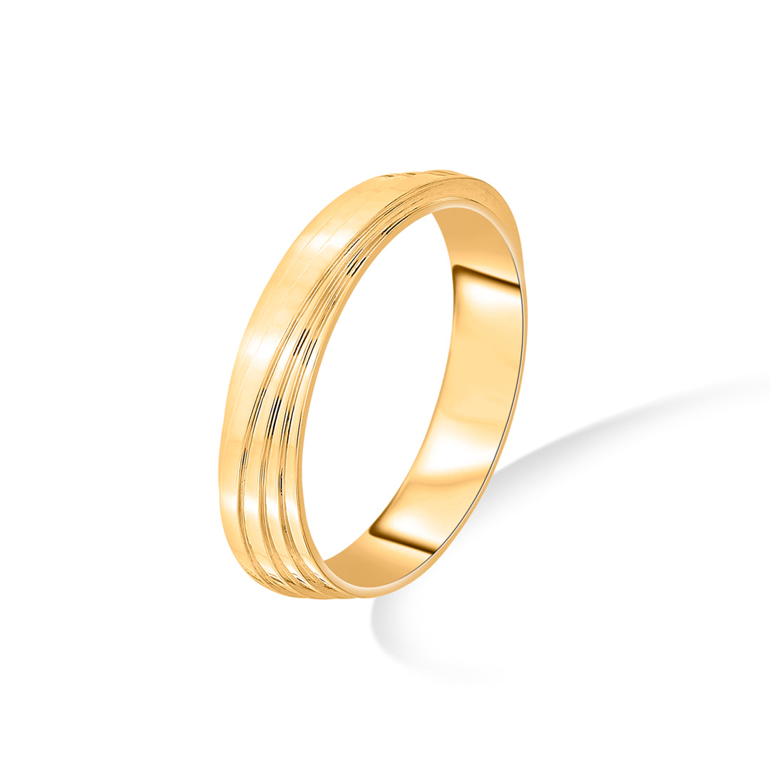 Stripe Echo Gold Band Ring for Women