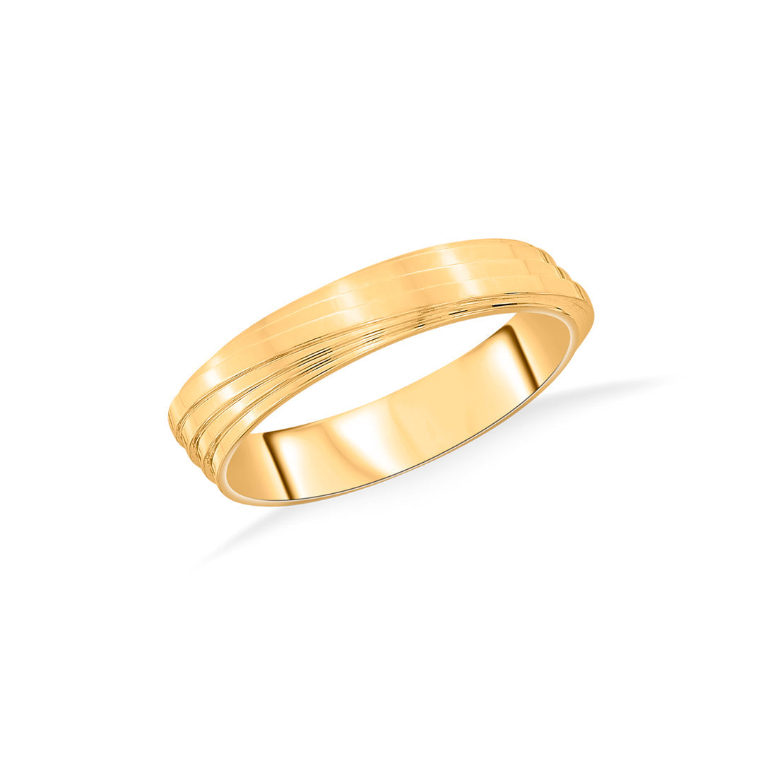 Stripe Echo Gold Band Ring for Women