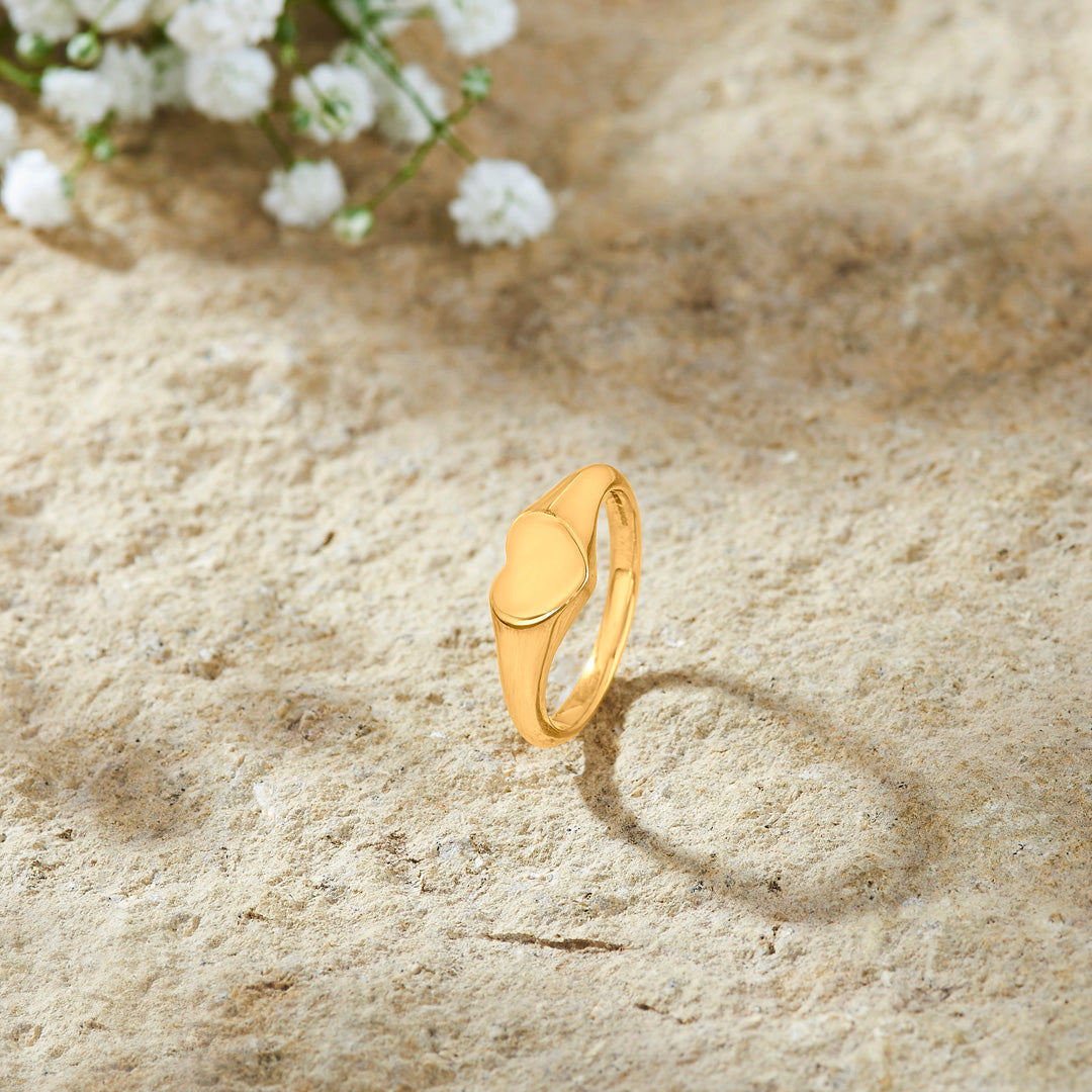 Love Glow Gold Heart Ring for Women