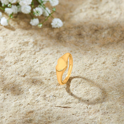 Love Glow Gold Heart Ring for Women