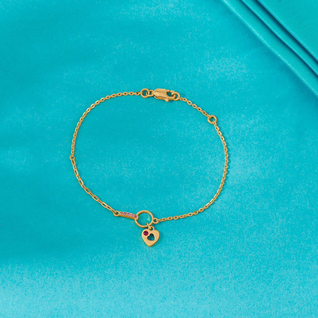 Love Pulse Gold Flexible Bracelet for Women