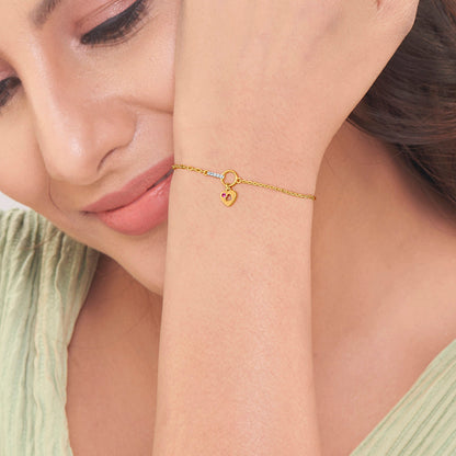 Love Pulse Gold Flexible Bracelet for Women