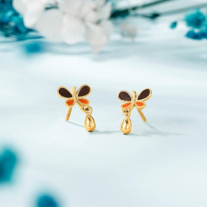 Glow Flutter Gold Drops & Danglers Earrings for Women