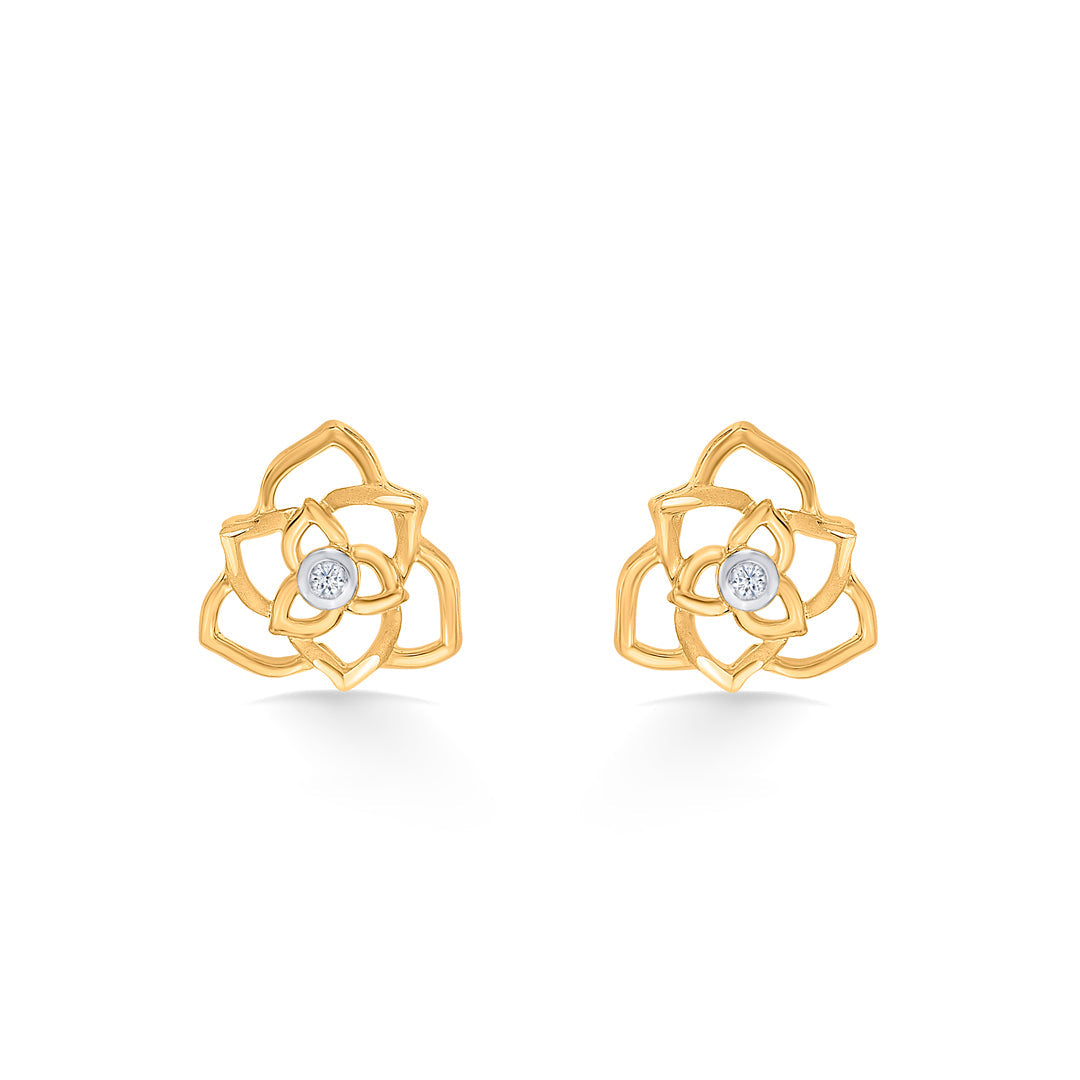 Dusk Glow Gold Stud Earrings for Women