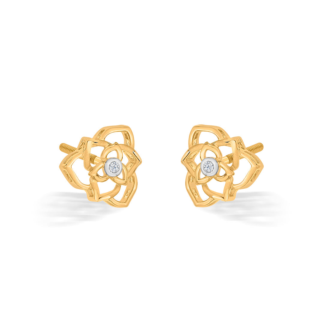 Dusk Glow Gold Stud Earrings for Women