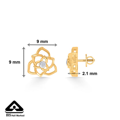 Dusk Glow Gold Stud Earrings for Women