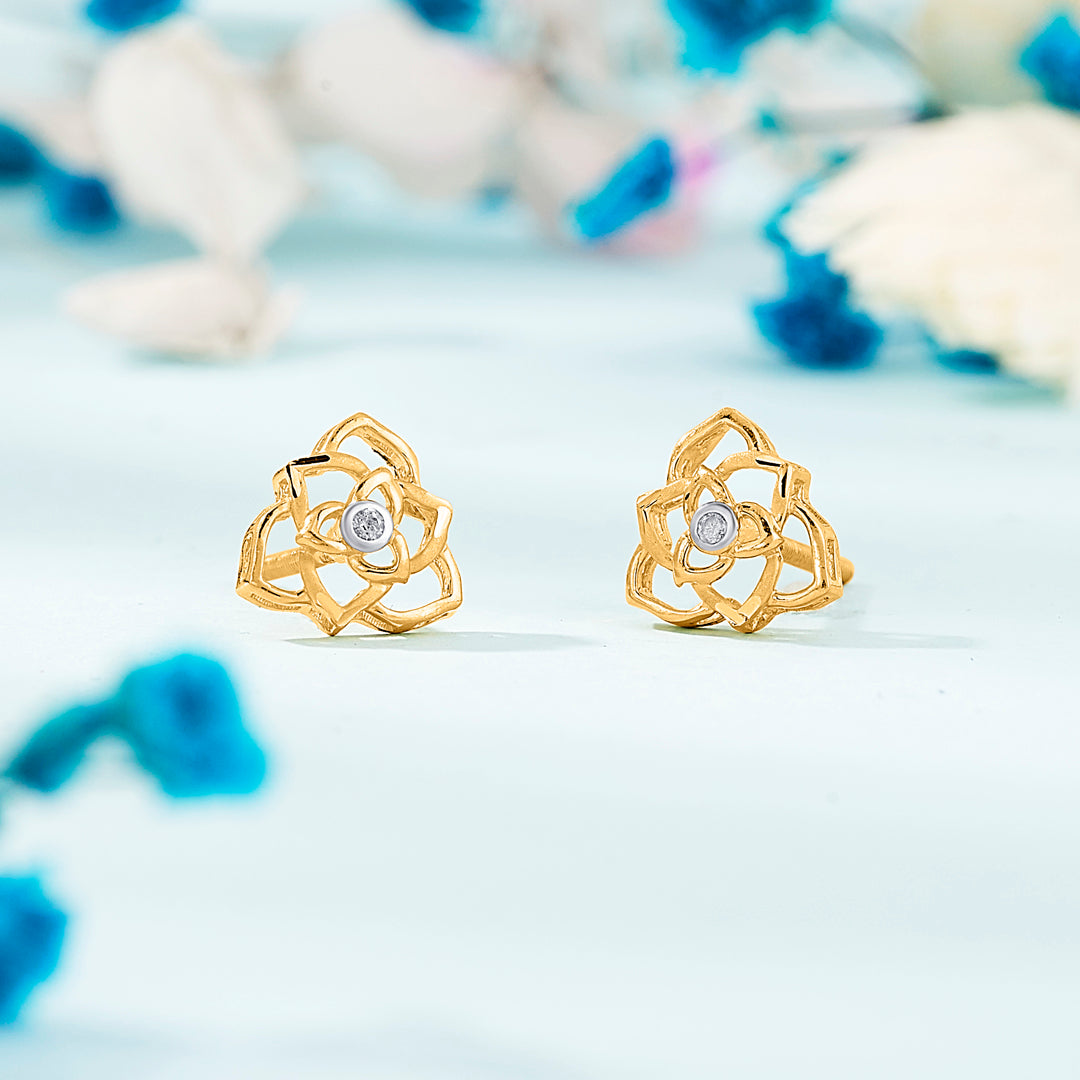 Dusk Glow Gold Stud Earrings for Women