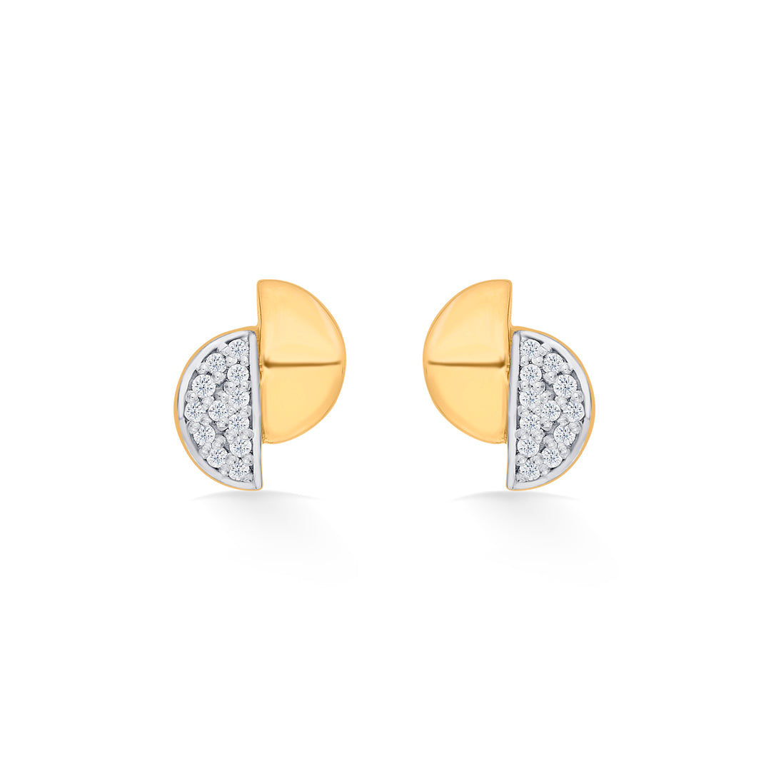 Lunar Peak Gold Stud Earrings for Women