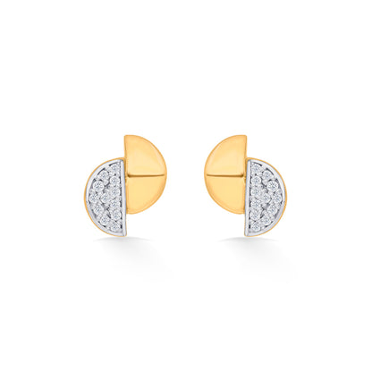 Lunar Peak Gold Stud Earrings for Women