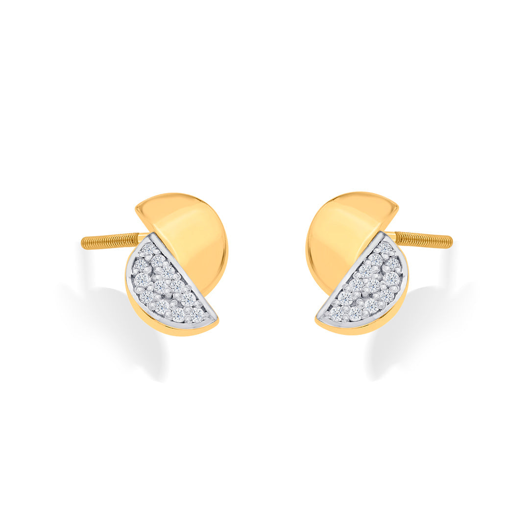 Lunar Peak Gold Stud Earrings for Women