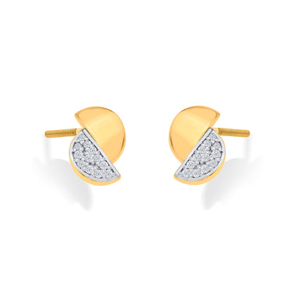 Lunar Peak Gold Stud Earrings for Women