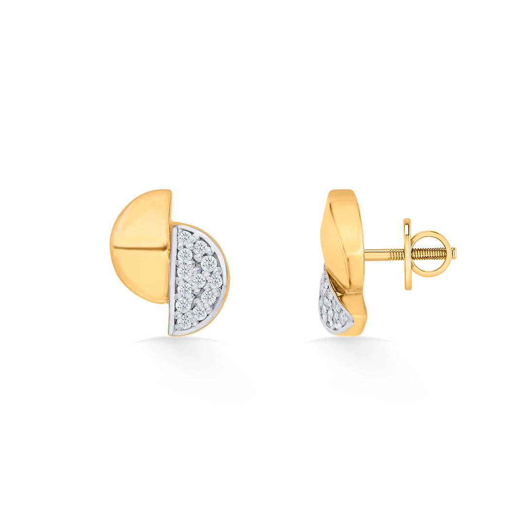 Lunar Peak Gold Stud Earrings for Women