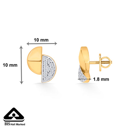 Lunar Peak Gold Stud Earrings for Women