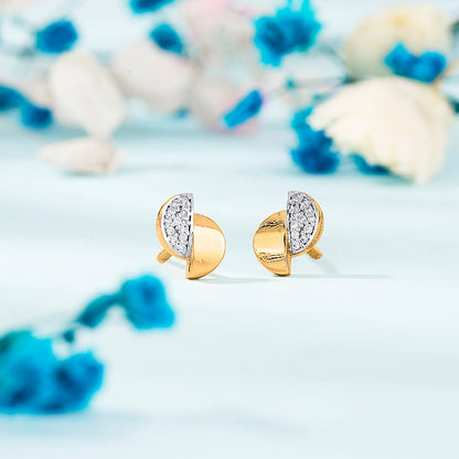 Lunar Peak Gold Stud Earrings for Women