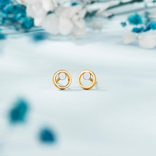 Pearl Harmony Gold Stud Earrings for Women