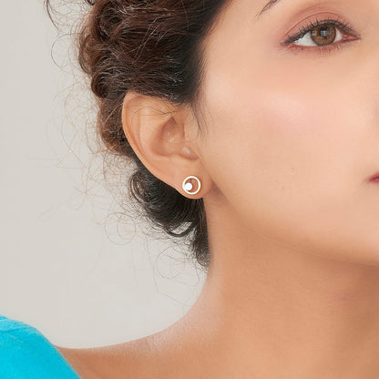 Pearl Harmony Gold Stud Earrings for Women