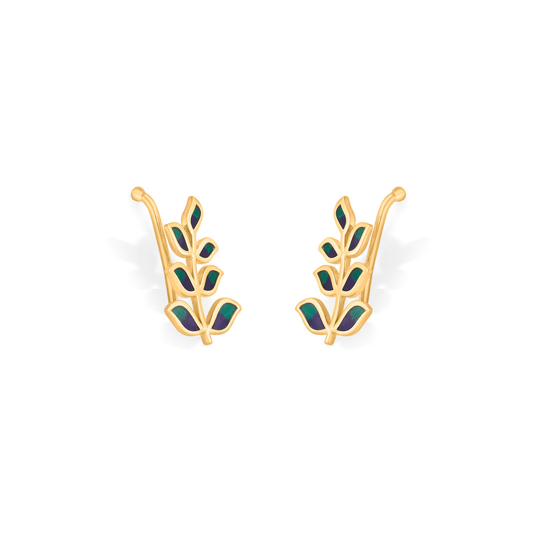 Gilded Leaf Gold Drops & Danglers Earrings for Women