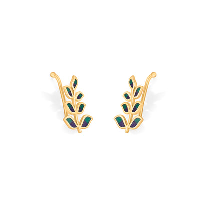 Gilded Leaf Gold Drops & Danglers Earrings for Women