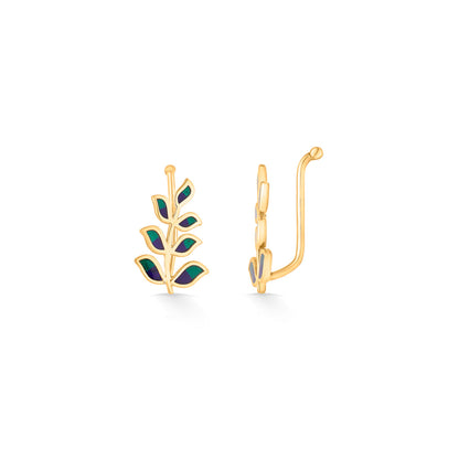 Gilded Leaf Gold Drops & Danglers Earrings for Women