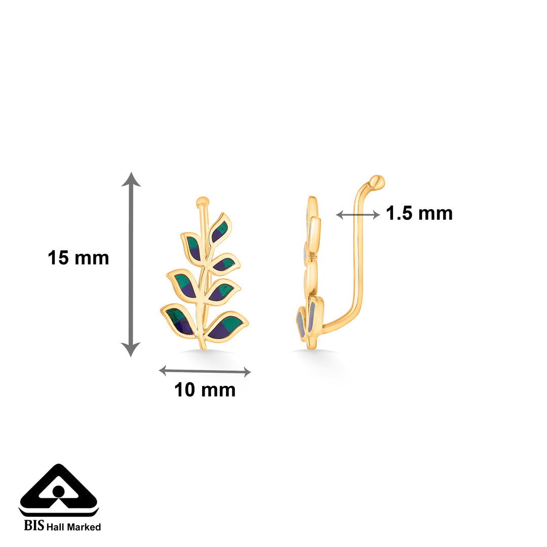 Gilded Leaf Gold Drops & Danglers Earrings for Women