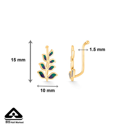 Gilded Leaf Gold Drops & Danglers Earrings for Women