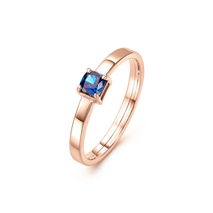 Cobalt Glow Gold Casual Ring for Women