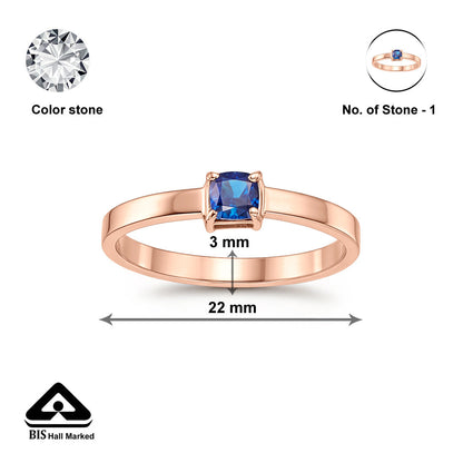 Cobalt Glow Gold Casual Ring for Women