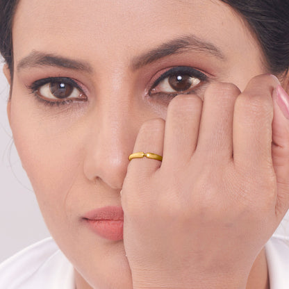 Glow Link Gold Casual Ring for Women