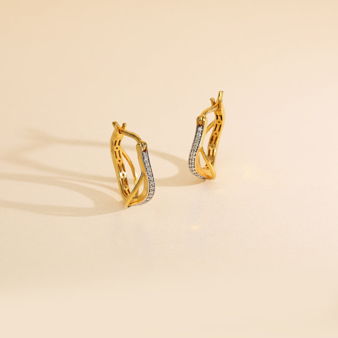Gleaming Bars Gold Hoops & Huggies Earrings for Women