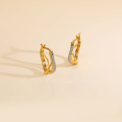 Gleaming Bars Gold Hoops & Huggies Earrings for Women