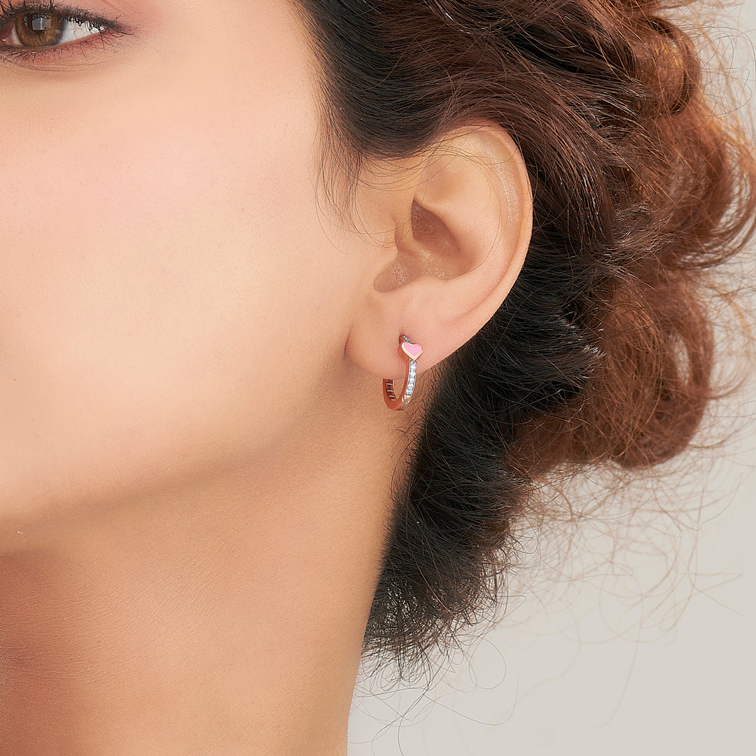 Heart Beat Gold Hoops & Huggies Earrings for Women