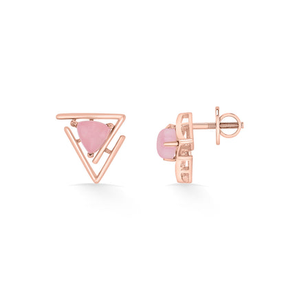 Triple Flair Gold Stud Earrings for Women