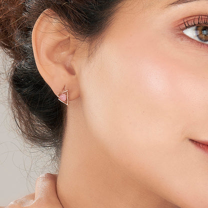 Triple Flair Gold Stud Earrings for Women