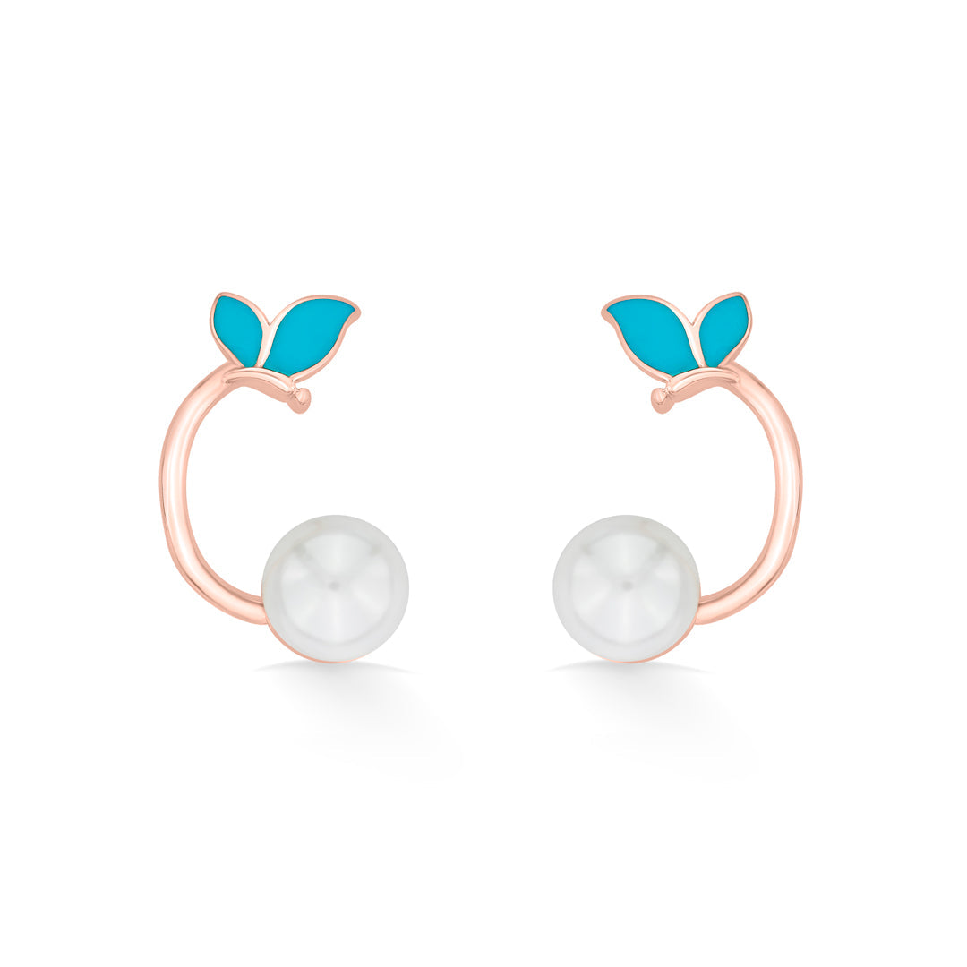 Leaf Glow Gold Stud Earrings for Women